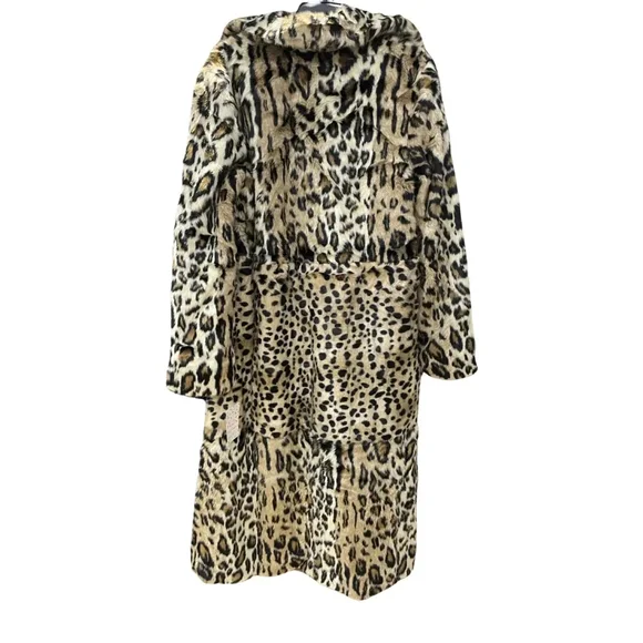 Free People Leopard Print Faux Fur Coat Size S - Picture 3 of 14